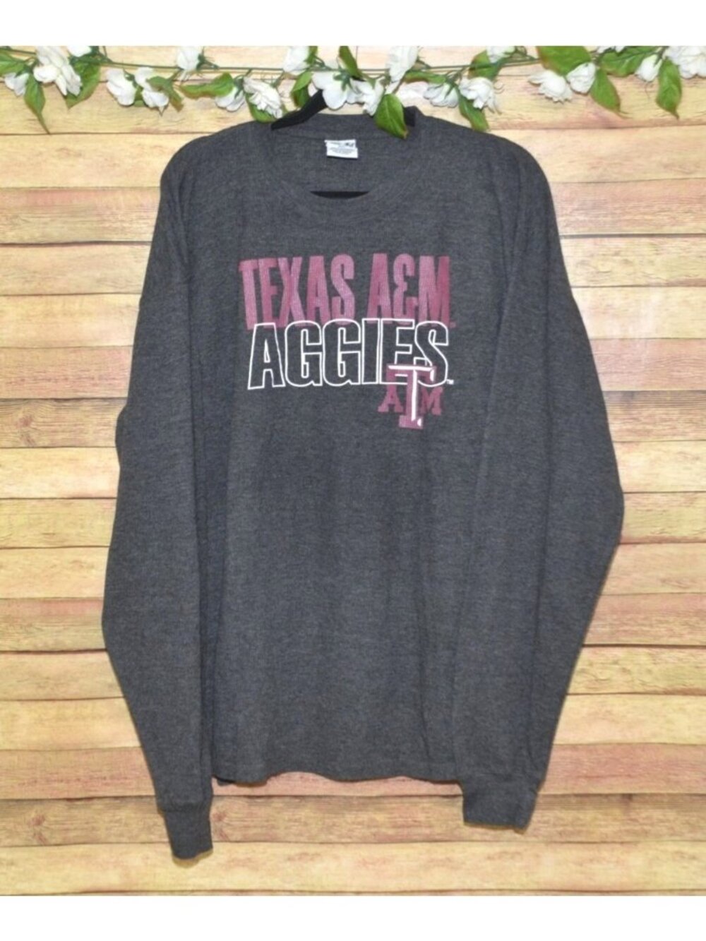 Pro Ad Sports Unisex 2XL Texas A&M Aggies Gray Long Sleeve Henley Top Fan Gear